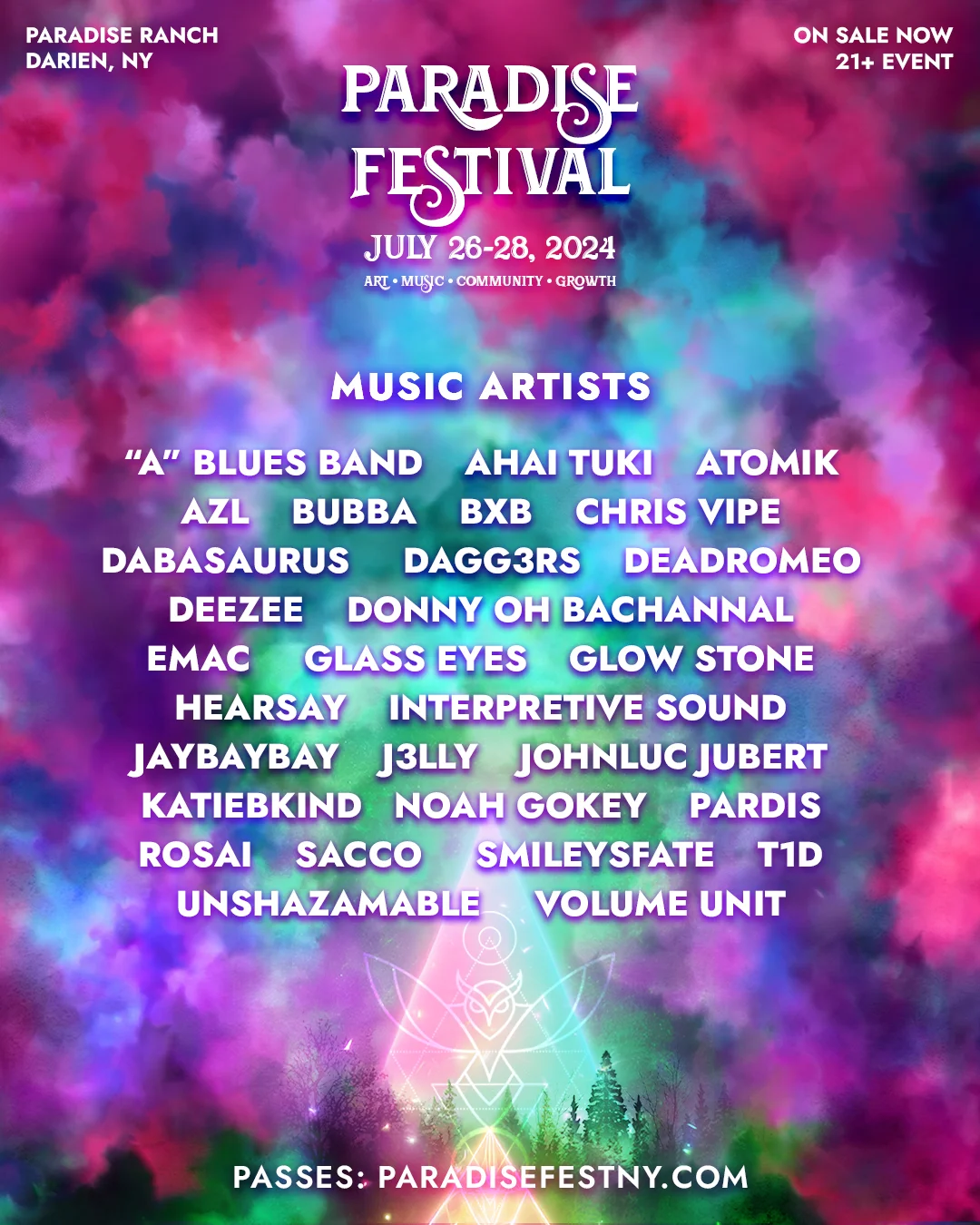 View the Paradise Festival 2024 Music Lineup Image